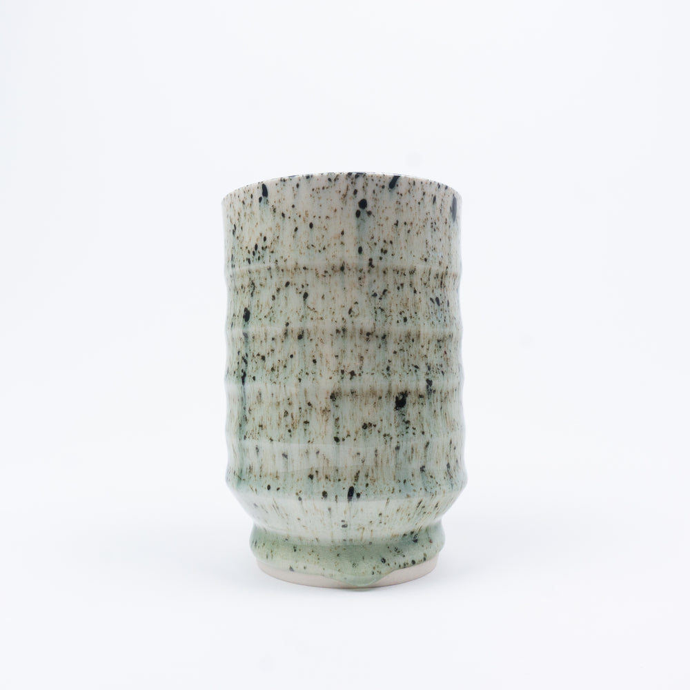 Splatterware Tall Narrow Ribbed Yunomi 