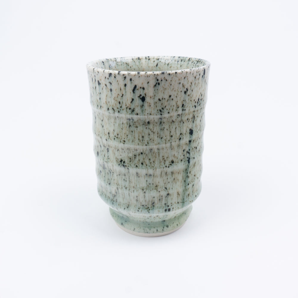 Splatterware Tall Narrow Ribbed Yunomi 